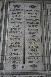 Photo shows two lists of inscribed names.