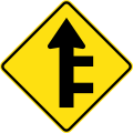 (W2-13) Double side road intersections from right