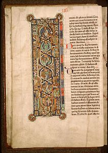 First page of The Book of Genesis, Bible of Manerius (c. 1185), (BSG Ms.8 f7)