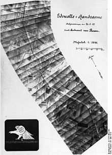 Bildplan von Edewalle-Handzaeme, von Oskar Messter auf der Basis von Fotografien vom 26. Mai 1915 erstellt