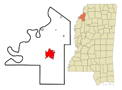 Location of Clarksdale, Mississippi
