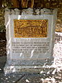 A stone memorial to the 32 men from Gonzales who perished at the Battle of the Alamo