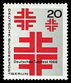 Briefmarke der Deutschen Bundespost Berlin zum Deutschen Turnfest in Berlin, 1968