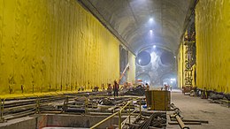 A large tunnel under construction