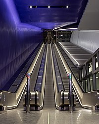 The station's escalators, November 2018