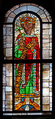 King David, stained glass windows from the Romanesque Augsburg Cathedral, late 11th century.