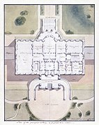 Site and principle storey plan of the White House, Washington DC
