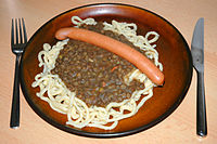 Lentils, Spätzle and Saitenwürstle