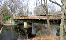 A two-span girder bridge over a river