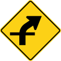W1-10aR Intersection in curve (right)