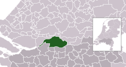 Highlighted position of Altena in a municipal map of North Brabant