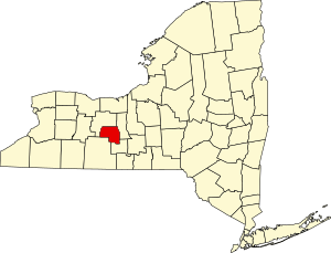 Map of New York highlighting Yates County