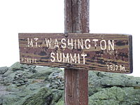 The summit of Mount Washington is frequently obscured by clouds.