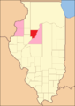 Peoria County 1826–1827. The newly created Mercer and Warren Counties were temporarily attached to Peoria.[3]