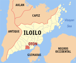 Map of Iloilo with Oton highlighted