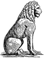 Piraeus Lion drawing of curved lindworm. The runes on the lion tell of Swedish warriors, likely Varangians, mercenaries in the service of the Byzantine (Eastern Roman) Emperor.