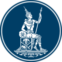 Seal of Siam Devadhiraj, guardian deity of Thailand holding a money bag and a sceptre