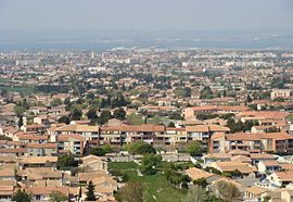 The Laure District of Gignac-la-Nerthe, with Marignane and the Étang de Berre, seen from the hill of Saint-Michel