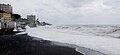 Winter waves covering Sturla beach
