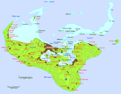 Insel Tongatapu, mit Nukuʻalofa an der Nordküste