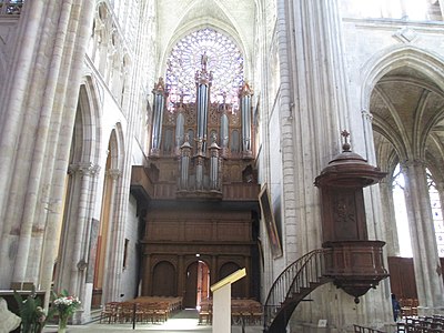 The pipe organ, in the south transept