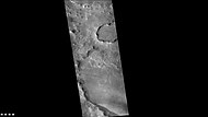 Western side of Tyndall (Martian crater), as seen by CTX camera (on Mars Reconnaissance Orbiter)