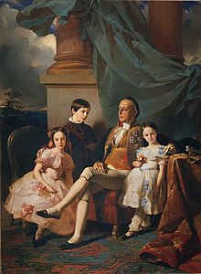 Prince Vincenzo Ruffo and his children, 1852