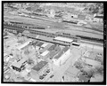 Aerial view of station - Erie Railway, Elmira Station, Railroad Avenue, Elmira New York