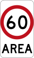 (R4-10) 60 km/h Speed Limit Zone Area