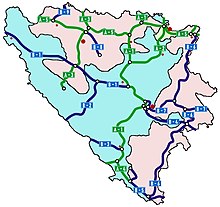 Geplantes Autobahnnetz in Bosnien und Herzegowina
