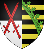 Electorate of Saxony (1356-1806) with the crossed swords of the Imperial Arch-Marshal and the green crancelin.