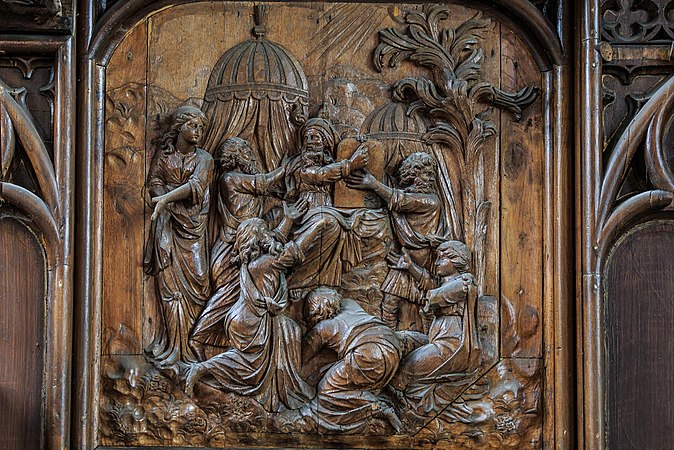 One of the bas-reliefs on the autel de la Vierge