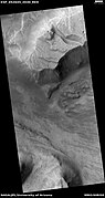 Layers and channel in Kasei Valles region, as seen by HiRISE under HiWish program