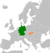 Lage von Deutschland und der Slowakei