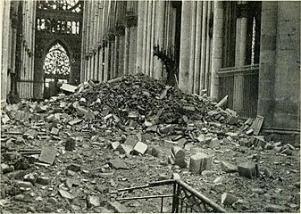 Interior of the cathedral after the bombardment