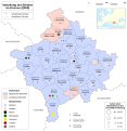 Geschätzte Bevölkerungsanteile der Serben im Kosovo (OSZE-Bericht 2005)