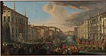 Regatta auf dem Canal Grande zu Ehren Friedrichs IV. von Dänemark, 1711; 135,3 × 259,7 cm, Getty Center