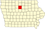 State map highlighting Wright County