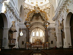 Inneres der barocken Kirche Saint-Bruno des Chartreux.