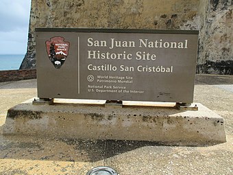 San Juan National Historic Site sign (Castillo San Cristóbal)