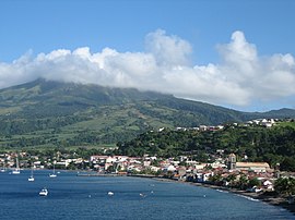Saint-Pierre, with Mount Pelée in the background