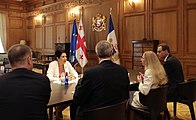 President Salome Zourabichvili meeting with foreign ambassadors inside Orbeliani Palace