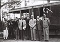 Vietnamese government delegation and British, American, Chinese delegation conferring for the evacuation of Hanoian commons in 1947.