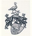 Wappen von Albert und Heinrich Varrentrapp, 1908 Auf der Spitze des Helms wiederholt das Helmkleinod das Wappenbild.