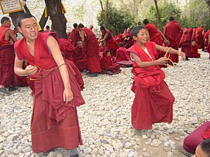 Young monks debating at Drepung