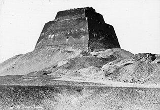 Lantern Slide Collection: Views, Objects: Egypt. Meidum. Old Kingdom. Step Pyramid of Meidum, 4th Dyn., n.d. Brooklyn Museum Archives