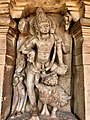 8th century Garuda carrying Vishnu in Aihole, Karnataka, India