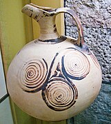 Late Helladic (14th century BCE) beaked jug decorated with triple spirals