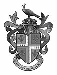 Undifferenced full heraldic achievement of the senior English branch of the Grindlay family (black & white image) (20th century).