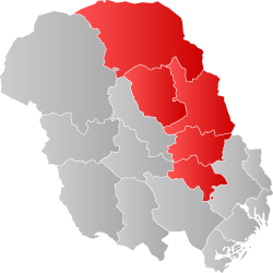 The 2 municipalities in the south are not always included in Aust-Telemark.